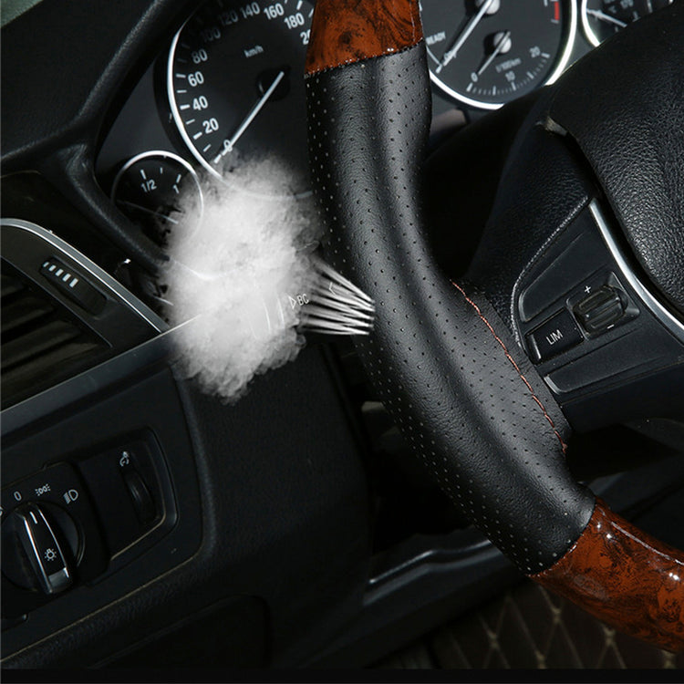 CZB008-Crystal carbon microfiber leather | peach grain fashionable sports hand sewn steering wheel cover