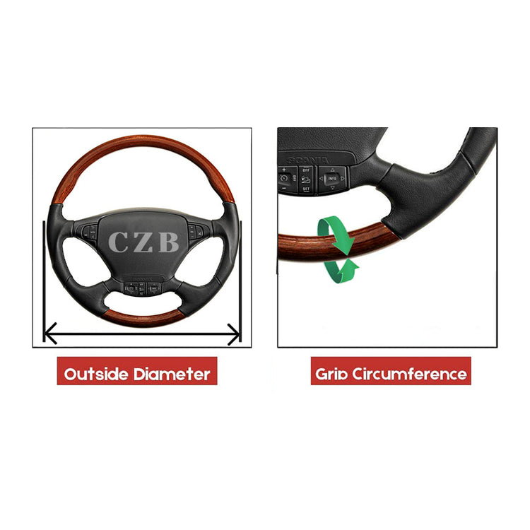 CZB005-Carbon Microfiber leather |  color blocking sports hand sewn steering wheel cover | MARKER ON 12 O'CLOCK